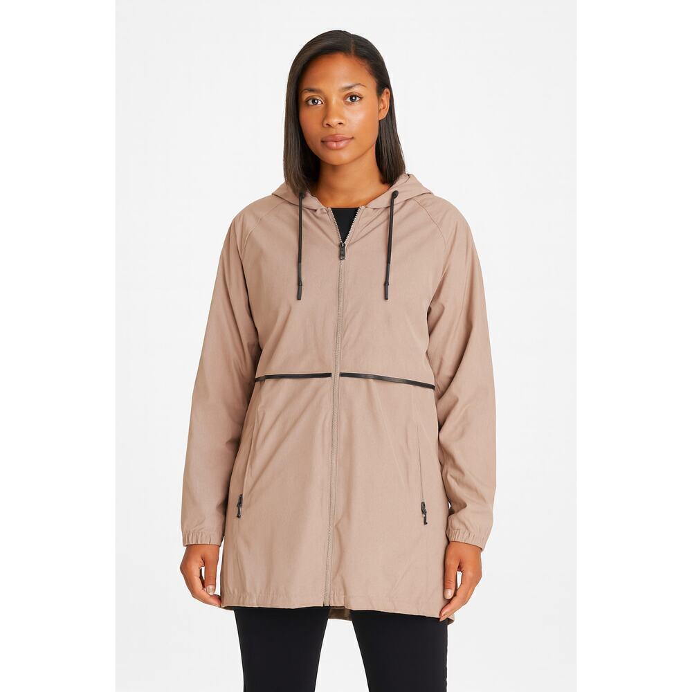 Mondetta Women’s Hooded Parka Jacket Size Large | Dusty Rose Zip-Up Coat